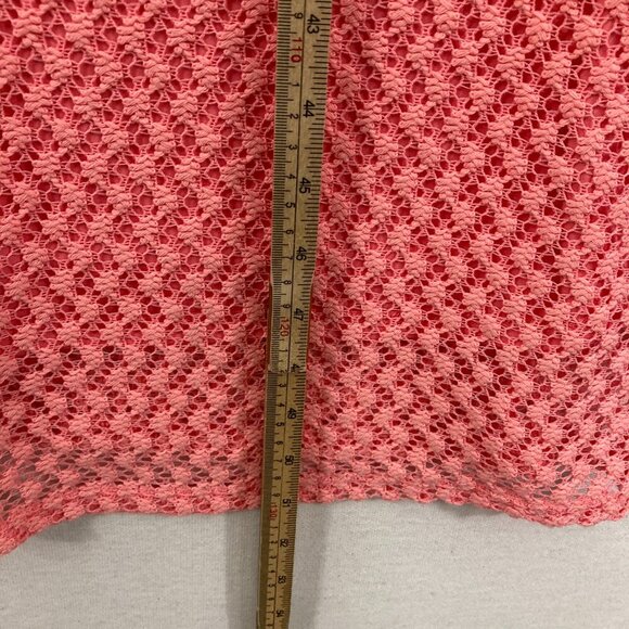 New Ava & Viv Women's 1X Midi Peach Crochet Sleeveless Dress Vacation Resort - Picture 8 of 11